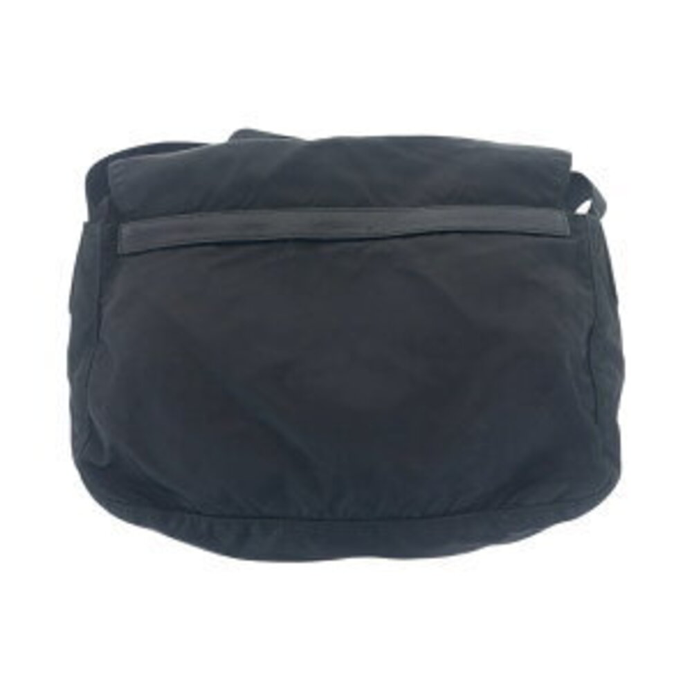 Prada triangular leather logo black messenger shoulder plate Tessuto bag nylon
